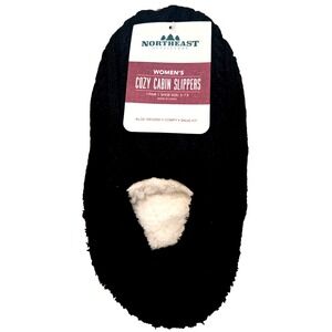 Women's NEO Cozy Cabin Diamond Cable UFF Slipper S/M 5-7.5‎ Black